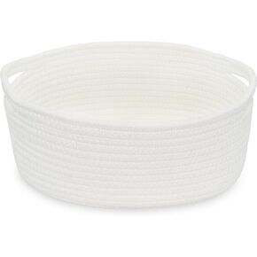 سلة منسوجة صغيرة من ABenkle، سلة صغيرة لطيفة، سلة تخزين رف غرفة الحبال، صندوق صدر سلة ألعاب القطط والكلاب، سلة هدايا مزخرفة فارغة، 30.48 سم × 20.32 سم × 12.7 سم in Kuwait