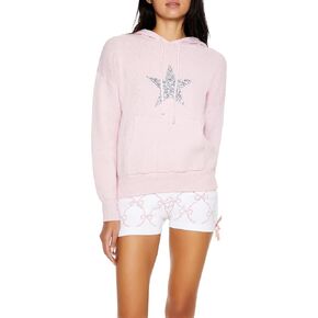 Forever 21 Women's Hooded Glitter Star Sweater in Saudi Arabia