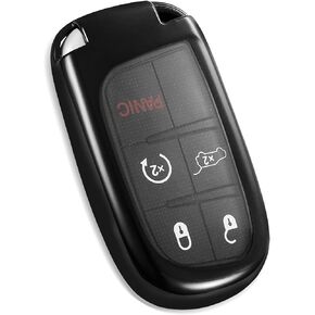 for Jeep Key Fob Cover, Stylish Soft TPU Key Case for Grand Cherokee Renegade Chrysler Durango Challenger Journey Dart Keyless Entry Smart Car (Red, B) in Saudi Arabia