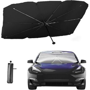 Windshield Sun Shade Umbrella for car, Foldable Umbrella Sunshade [Silver Heat Shield - UV Reflective] for Front Window with Storage Pouch, for Car Truck SUV Sedan (55" L x 31" W) in Saudi Arabia