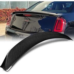 Black Real Carbon Fiber OE-Style Rear Trunk Lid Spoiler Wing Compatible with 2011-2022 Chrysler 300 300C 300S, 2012 2013 2014 2015 2016 2017 2018 2019 2020 2021 in Saudi Arabia