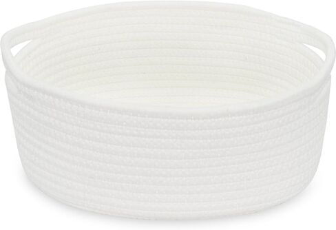 سلة منسوجة صغيرة من ABenkle، سلة صغيرة لطيفة، سلة تخزين رف غرفة الحبال، صندوق صدر سلة ألعاب القطط والكلاب، سلة هدايا مزخرفة فارغة، 30.48 سم × 20.32 سم × 12.7 سم in Kuwait