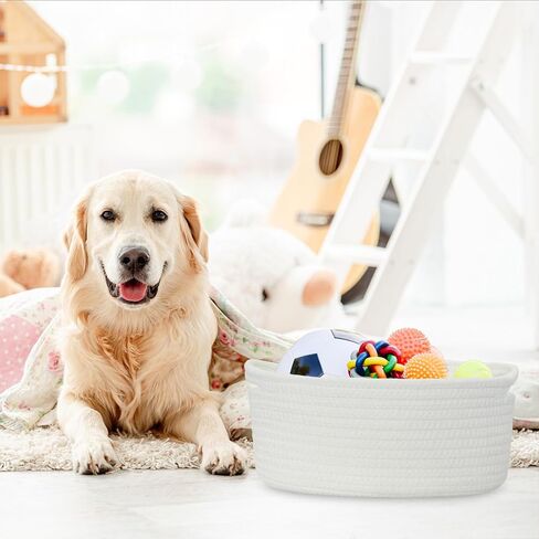 سلة منسوجة صغيرة من ABenkle، سلة صغيرة لطيفة، سلة تخزين رف غرفة الحبال، صندوق صدر سلة ألعاب القطط والكلاب، سلة هدايا مزخرفة فارغة، 30.48 سم × 20.32 سم × 12.7 سم in Kuwait