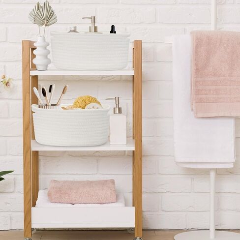 سلة منسوجة صغيرة من ABenkle، سلة صغيرة لطيفة، سلة تخزين رف غرفة الحبال، صندوق صدر سلة ألعاب القطط والكلاب، سلة هدايا مزخرفة فارغة، 30.48 سم × 20.32 سم × 12.7 سم in Kuwait