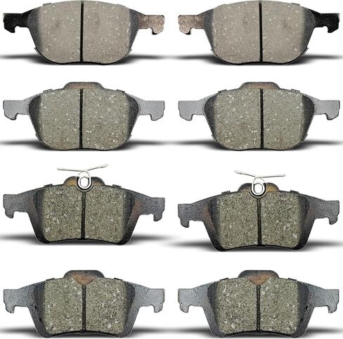 Front Rear Brake Pads Compatible with 2008-2013 Volvo C30,for 2006-2013 C70,for 2006-2011 Volvo S40/V50,for 2007-2010 2012-2015 Mazda 5,for 2006-2013 Mazda 3,for 2012-2015 Ford Focus in Saudi Arabia