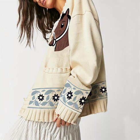 المرأة شال طوق سترة سترة جراد البحر طباعة كم طويل زر أسفل البلوز القمم Vintage معطف متماسكة مكتنزة in Kuwait