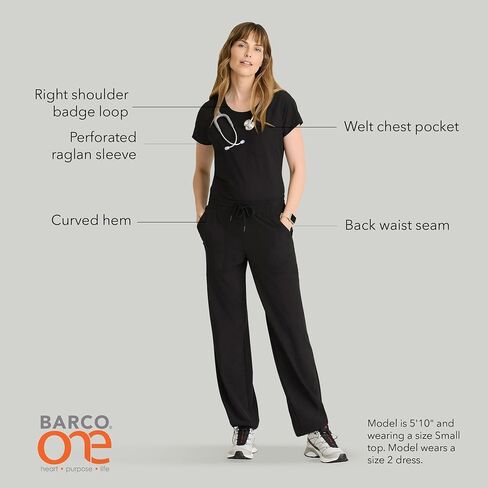 BARCO One Swing Classic Fit Tuck-in Scrub Top for Women – 1-Pocket, Crew Neck Shirt with 360 Spandex Stretch in Saudi Arabia