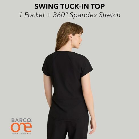 BARCO One Swing Classic Fit Tuck-in Scrub Top for Women – 1-Pocket, Crew Neck Shirt with 360 Spandex Stretch in Saudi Arabia
