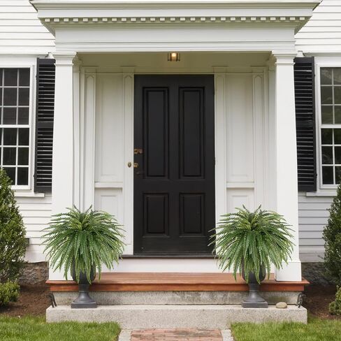 46" Artificial Fern Plants, Set of 2 Large Fake Ferns for Outdoors Indoor, Realistic Faux Boston Fern Bush with 71Fronds Each for Planter, Garden, Porch, Home Décor in Kuwait