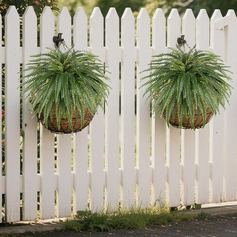 46" Artificial Fern Plants, Set of 2 Large Fake Ferns for Outdoors Indoor, Realistic Faux Boston Fern Bush with 71Fronds Each for Planter, Garden, Porch, Home Décor in Kuwait