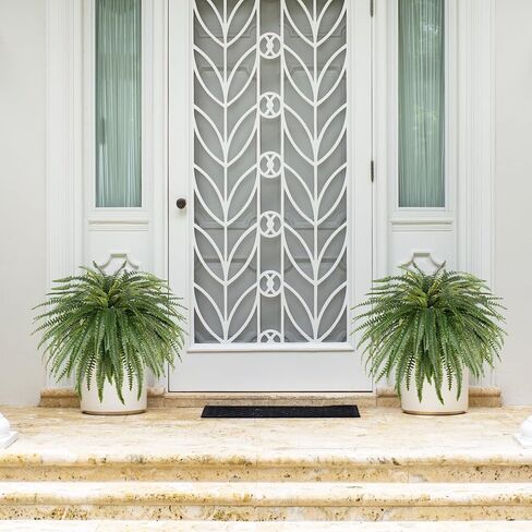 46" Artificial Fern Plants, Set of 2 Large Fake Ferns for Outdoors Indoor, Realistic Faux Boston Fern Bush with 71Fronds Each for Planter, Garden, Porch, Home Décor in Kuwait