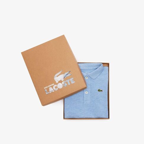 Lacoste Unisex Baby Organic Cotton Piqué Bodysuit in Recycled Cardboard Box Set in Saudi Arabia