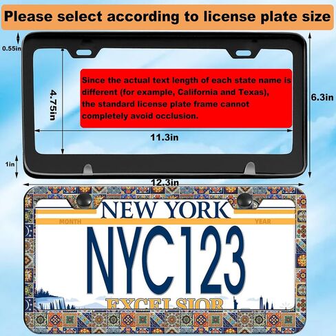 2-Pack Pink Floral License Plate Frames, 2 Holes Pink Flower License Plate Holder for Women Man, Floral and Green Foliage License Plate Cover fits US Vehicles with Keychain Wrist Lanyard in Saudi Arabia