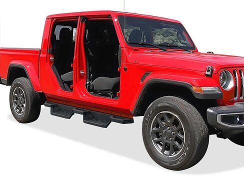 APS Stainless Steel 6.5in Nerf Bars Pocket Steps Square Tube Rocker Guards Compatible with Jeep Gladiator Crew Cab 20-25 in Saudi Arabia