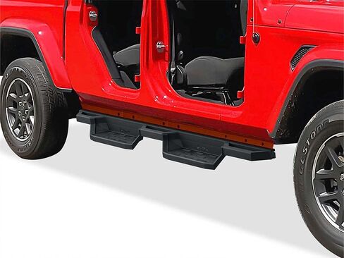 APS Stainless Steel 6.5in Nerf Bars Pocket Steps Square Tube Rocker Guards Compatible with Jeep Gladiator Crew Cab 20-25 in Saudi Arabia