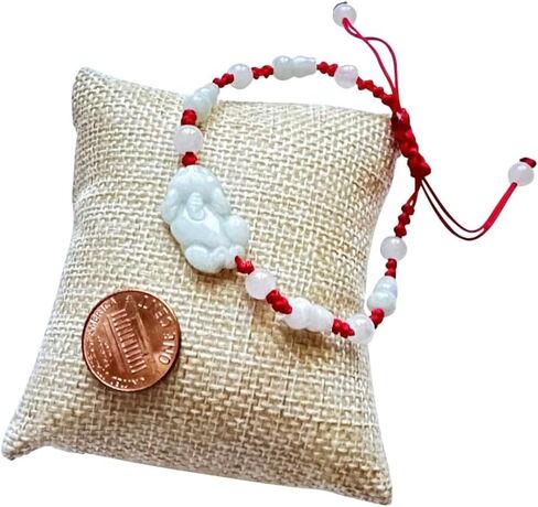 Unik22 Lucky Jade Pixiu Bracelet with Jade Gourds & Jade Beads, Adjustable Red Woven String, Unisex, Lucky FENGSHUI Bracelet, Self Protector, For Good Health too in Saudi Arabia