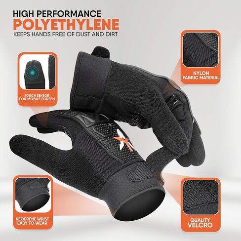 Working Gloves for men with TPR Protection Durable Utility Gloves with Touchscreen Fingertips,Anti-Slip Grip in Saudi Arabia
