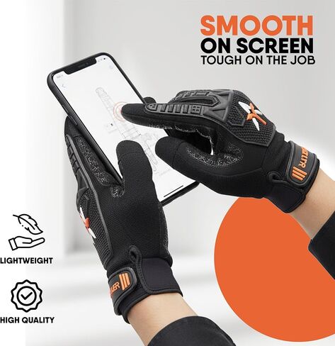 Working Gloves for men with TPR Protection Durable Utility Gloves with Touchscreen Fingertips,Anti-Slip Grip in Saudi Arabia