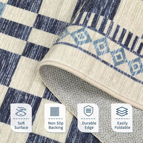 سجادة منطقة GarveeHome مقاس 5x7 للمدخل غير قابلة للانزلاق وقابلة للغسل في الغسالة، سجادة حمام حديثة تجريدية مربعة الشكل، سجادة غرفة الطفل غير قابلة للتساقط، سجادة منطقة حركة المرور العالية لغرفة الغسيل والمطبخ باللون الأصفر in Saudi Arabia