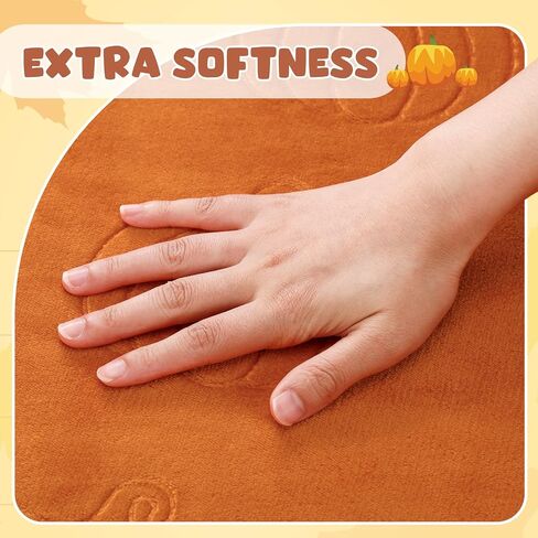 Nuanchu Pumpkins Fall Bathroom Rug 3D Embossed Thanksgiving Autumn Halloween Bath Mat 17x29 in Water Absorbent Nonslip Washable for Tub Shower Kitchen Bedroom Living Room Farmhouse Decor(Dark Rust) in Saudi Arabia