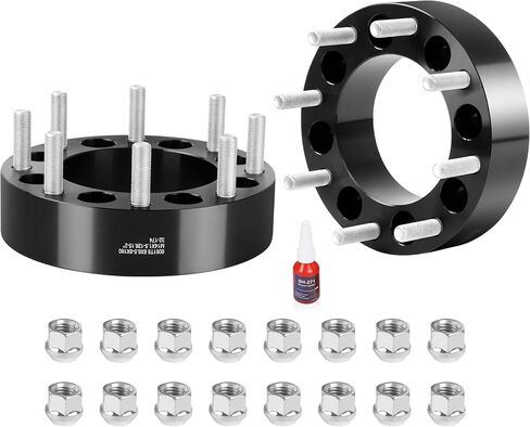 محولات عجلة Richeer 8x6.5 إلى 8x180 لـ 1999-2010 Silverado Sierra 2500 3500 Yukon XL Savana، محول عجلة 2 بوصة 8x165.1 مم إلى 8x180 مم مع ترصيع M14x1.5 وتجويف مركزي 126.15 مم in Kuwait