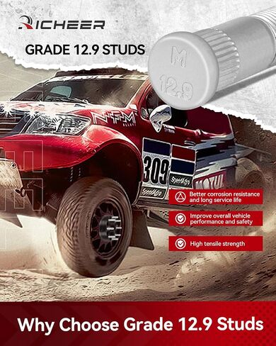 محولات عجلة Richeer 8x6.5 إلى 8x180 لـ 1999-2010 Silverado Sierra 2500 3500 Yukon XL Savana، محول عجلة 2 بوصة 8x165.1 مم إلى 8x180 مم مع ترصيع M14x1.5 وتجويف مركزي 126.15 مم in Kuwait