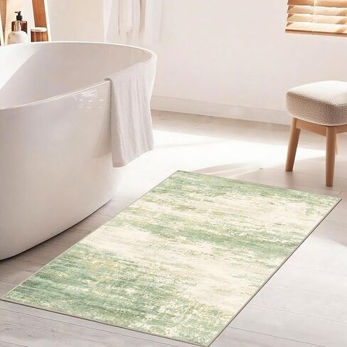 سجادة تجريدية حديثة مقاس 5 × 7 سجادة قابلة للغسل لغرفة المعيشة وغرفة النوم وغرفة الطعام ومضادة للانزلاق وكومة منخفضة وسجادة كبيرة محايدة ناعمة للأرضيات الداخلية، ذهبي in Kuwait