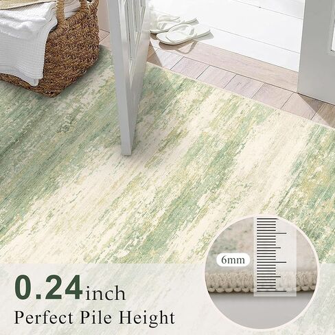 سجادة تجريدية حديثة مقاس 5 × 7 سجادة قابلة للغسل لغرفة المعيشة وغرفة النوم وغرفة الطعام ومضادة للانزلاق وكومة منخفضة وسجادة كبيرة محايدة ناعمة للأرضيات الداخلية، ذهبي in Kuwait