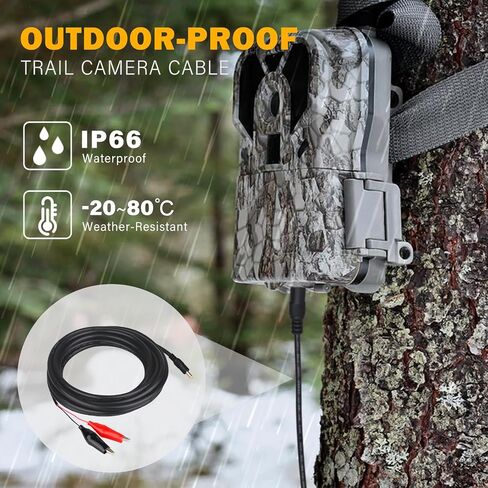 KSK 79-inch Trail Camera Power Cord（2 Pack, 4.0x1.7mm DC External Power Cable,Compatible with Tactacam Reveal, X, XB, SK,Wise Eye,Spartan Gocam, etc in Kuwait