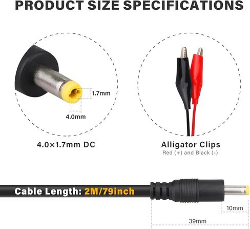 KSK 79-inch Trail Camera Power Cord（2 Pack, 4.0x1.7mm DC External Power Cable,Compatible with Tactacam Reveal, X, XB, SK,Wise Eye,Spartan Gocam, etc in Kuwait