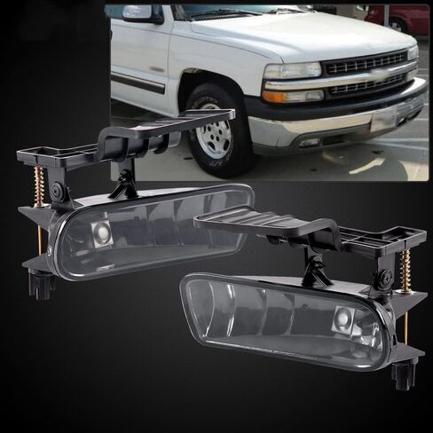 مجموعة مصابيح الضباب CHEDA متوافقة مع 1999 2000 2001 2002 Chevy Silverado, 2000 2001 2002 2003 2004 2005 2006 مصابيح الضباب في الضواحي يسار ويمين (عدسة دخانية) in Kuwait