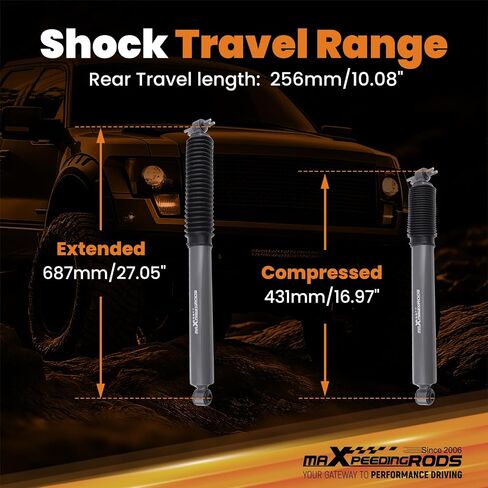 ممتص صدمات خلفي من maXpeedingrods مقاس 6.5-7 بوصات لسيارة جيب شيروكي XJ 2WD 4WD 1984-2001، إصدار G1 in Kuwait
