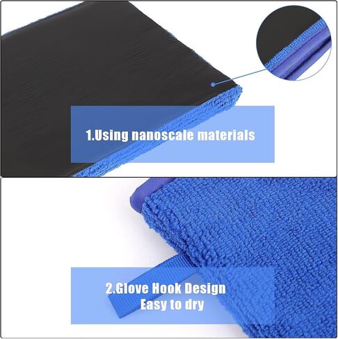 2pcs Clay Mitts, Auto Care Clay Mitt Towel for Car Detailing Scratch-Free Surface Prep for Car Detailing and Polishing Bar Tool in Saudi Arabia