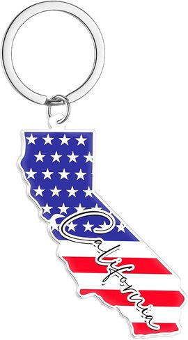 California Souvenirs Keychain With Key Ring - American Flag Keychain, Key Holder For Gifts,Souvenirs From Usa,Spot M in Saudi Arabia