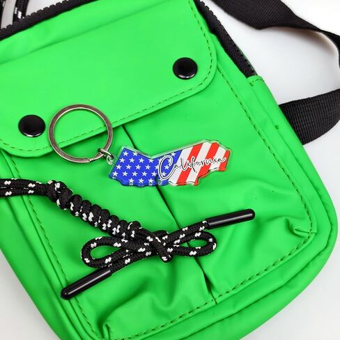 California Souvenirs Keychain With Key Ring - American Flag Keychain, Key Holder For Gifts,Souvenirs From Usa,Spot M in Saudi Arabia