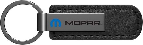 iPick Image لـ Mopar Black PU Leather Strap Black Metal Bar Logo Key Chain in Saudi Arabia