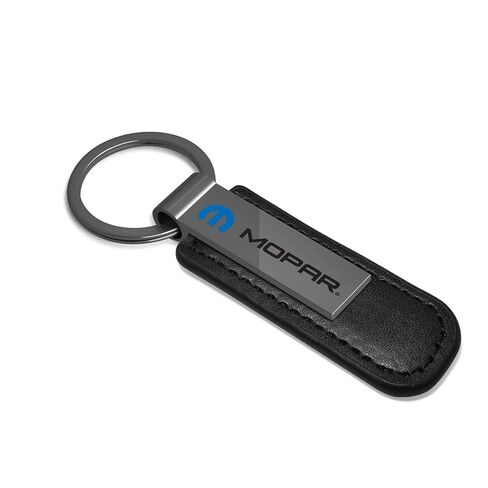iPick Image لـ Mopar Black PU Leather Strap Black Metal Bar Logo Key Chain in Saudi Arabia