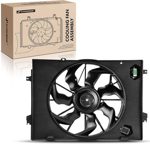 A-Premium Engine Radiator Cooling Fan Assembly Compatible with Kia & Hyundai Models - Sportage 2005-2010, Tucson 2005-2009, 2.0L - Replace# 253802E255, 253802E250 in Saudi Arabia