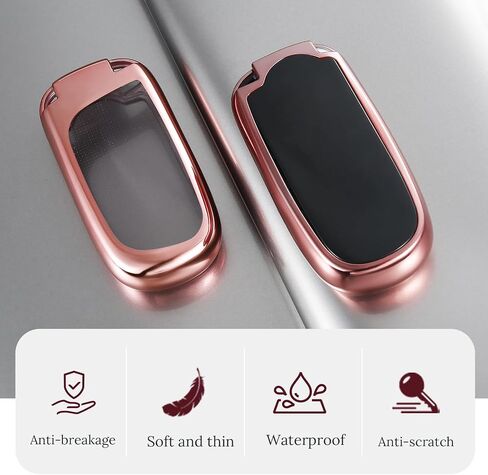 لغطاء Jeep Key Fob، حافظة مفاتيح TPU ناعمة وأنيقة لسيارة Grand Cherokee Renegade Chrysler Durango Challenger Journey Dart Keyless Entry Smart Car (أحمر، B) in Kuwait