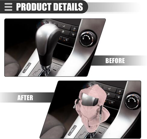 Motoforti Universal Car Gear Shift Cover Shift Knob Cover, Gear Stick Cover Shift Gear Cover, Fashionable, Fabric, Pink in Saudi Arabia