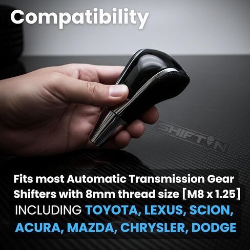 Gear Shift Knob for Toyota Avalon Yaris Sienna Venza Camry and fit Lexus ES-350 GS-450 RX-350 IS-350 LS-460 (Black/Carbon Pattern) in Kuwait