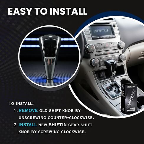 Gear Shift Knob for Toyota Avalon Yaris Sienna Venza Camry and fit Lexus ES-350 GS-450 RX-350 IS-350 LS-460 (Black/Carbon Pattern) in Kuwait