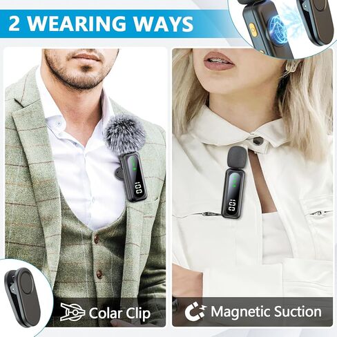 Wireless Lavalier Microphone for iPhone iPad, Utsund 2pcs Mini Microphone Plug-Play for Video Recording, Clip on Lapel Mics for Interview, Podcast, Tiktok, Vlog, YouTube in Saudi Arabia