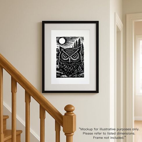 Caelumis Vintage Wall Art Decor Prints Black And White Pictures Posters For Farmhouse Living Bedroom Bathroom Room kitchen Handmade Unframed (Owl 12x16in) in Saudi Arabia