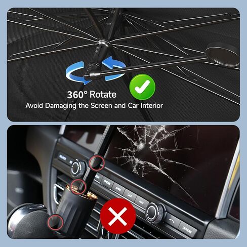 Windshield Sun Shade Umbrella for car, Foldable Umbrella Sunshade [Silver Heat Shield - UV Reflective] for Front Window with Storage Pouch, for Car Truck SUV Sedan (55" L x 31" W) in Saudi Arabia