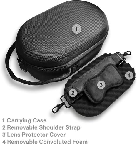 GETGEAR VR Headset Case for Apple Vision Pro, travel easy organizing case for Apple Vision Pro, battery pack and other accessories (Black - Vision Pro Case) in Kuwait