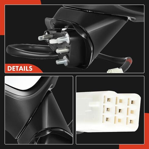 A-Premium Passenger Side Power Door Mirror Compatible with Mazda 6 2014-2017 - Heated Manual Folding with Turn Signal Indicator White Outside Rear View Mirror - Replace# GHP9691N1A51 in Saudi Arabia