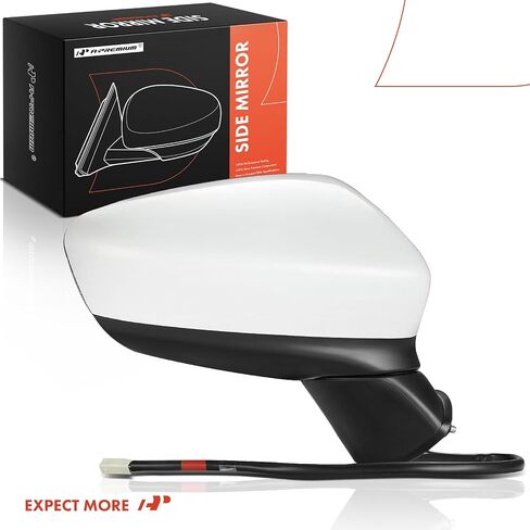 A-Premium Passenger Side Power Door Mirror Compatible with Mazda 6 2014-2017 - Heated Manual Folding with Turn Signal Indicator White Outside Rear View Mirror - Replace# GHP9691N1A51 in Saudi Arabia
