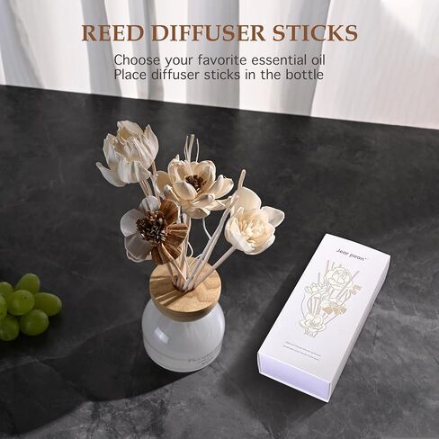 Reed Diffuser Sticks Set, Natural Paper Material, Flower Diffusers for Home Bathroom and Bedroom Decor, 12Pcs Exquisite Box in Saudi Arabia