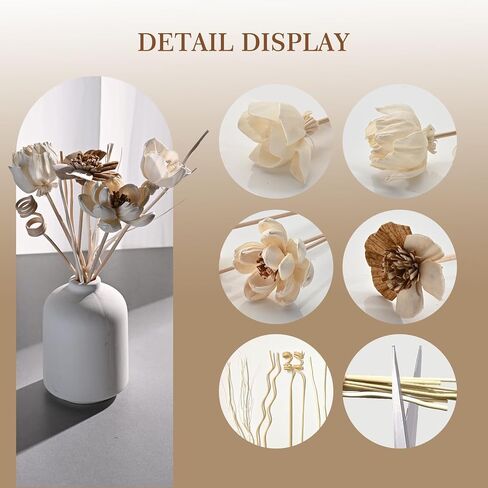 Reed Diffuser Sticks Set, Natural Paper Material, Flower Diffusers for Home Bathroom and Bedroom Decor, 12Pcs Exquisite Box in Saudi Arabia